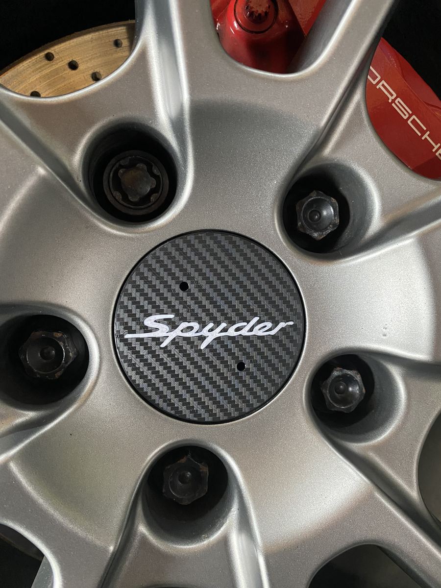 Hub Caps, Carbon Look 76mm hub caps in a carbon finish